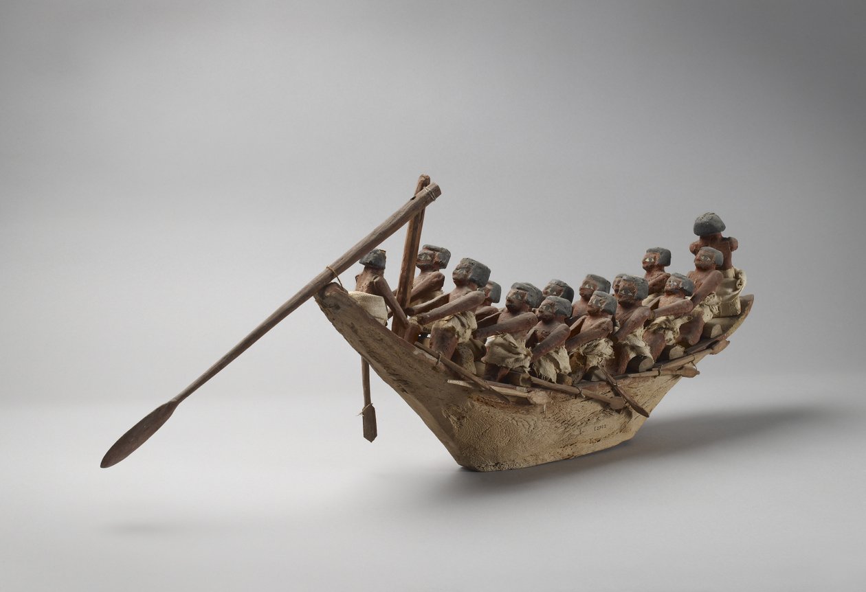 Barco funerário modelo, de Beni Hasan, provavelmente o Império do Meio, c.2060-1786 (mídia mista) de Egyptian