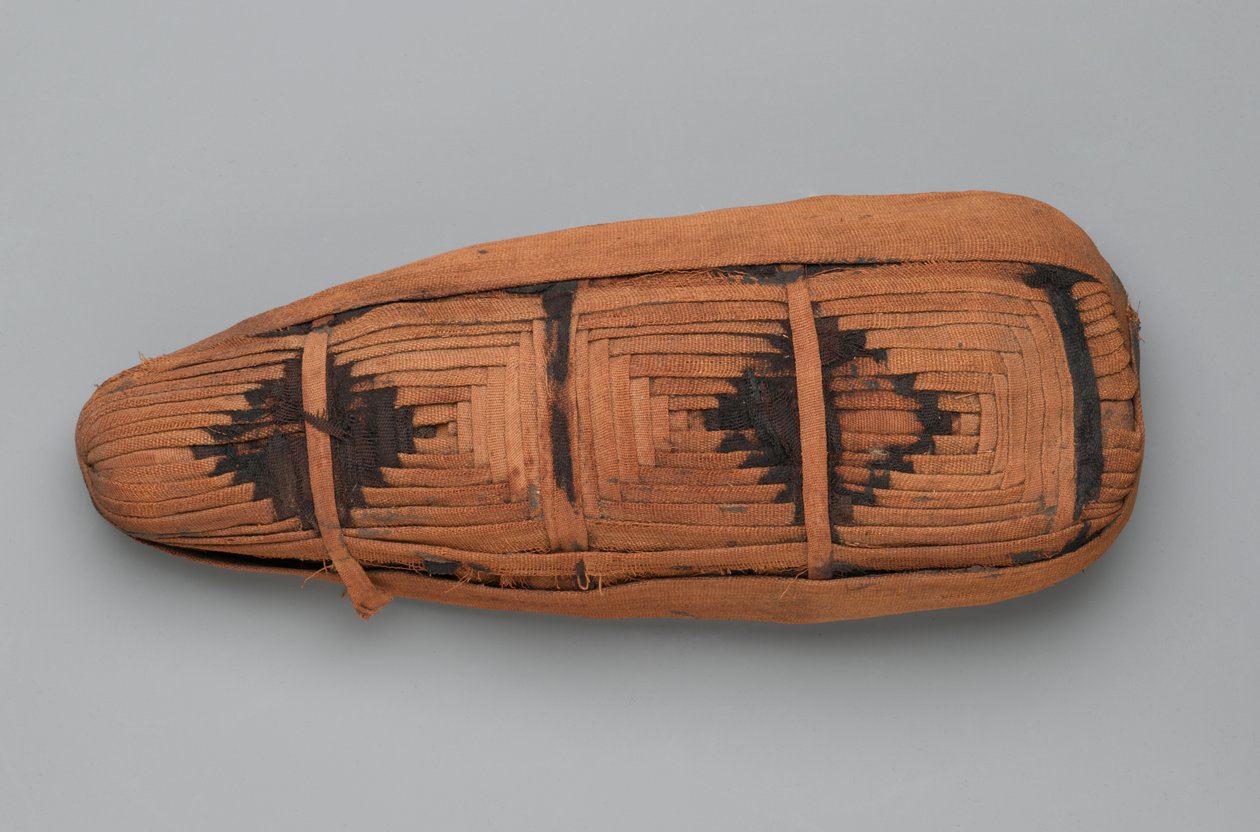 Múmia de um íbis (restos de animais e linho) de Egyptian