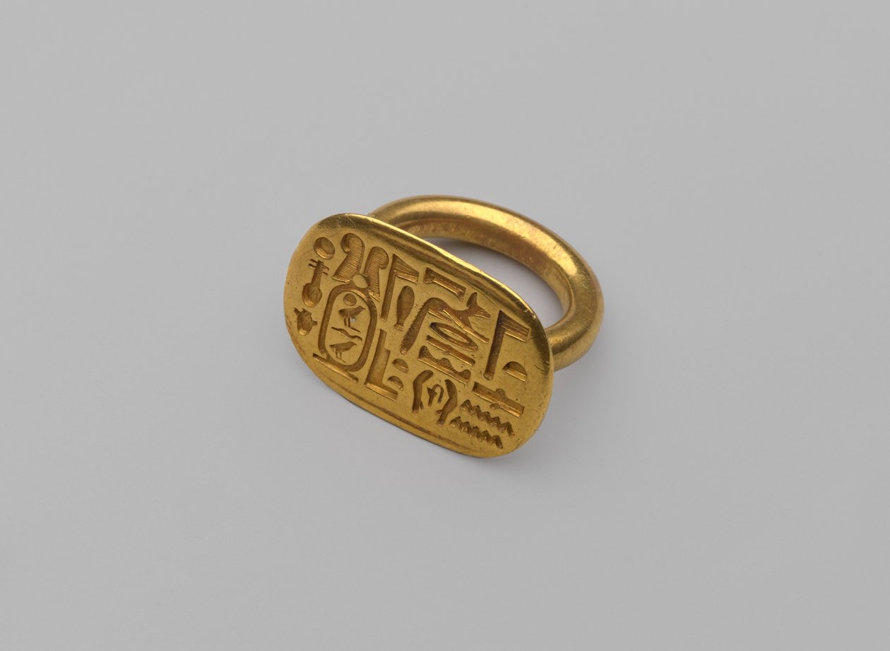 Anel de sinete, c.664-404 aC (ouro) de Egyptian