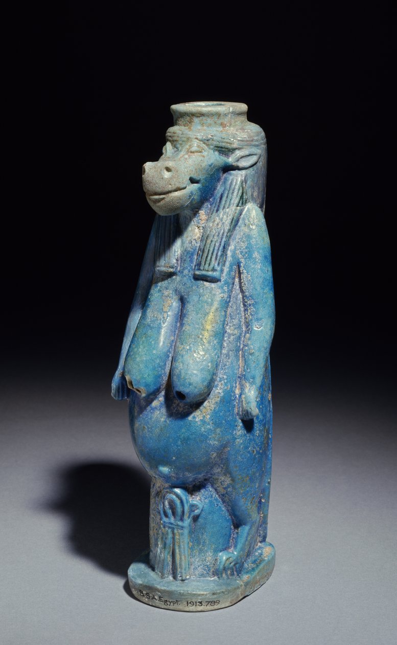 Taueret, a deusa dos hipopótamos, provavelmente do período tardio, c.664-332 aC (faiança de faiança vitrificada) de Egyptian