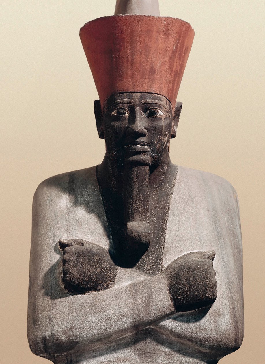 Estátua de Mentuhotep II (grés pintado) de Egyptian 11th Dynasty