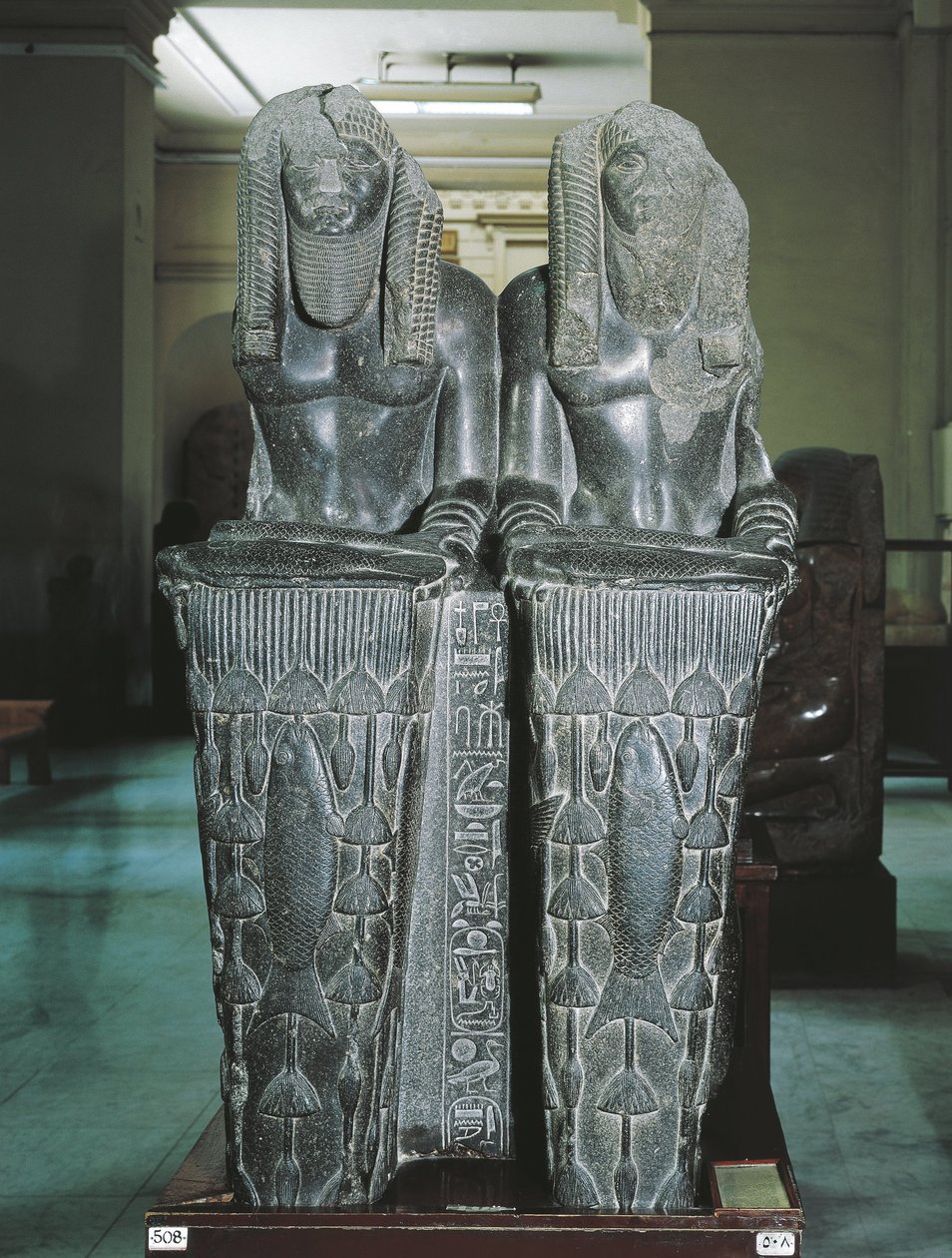 Dupla estátua de Amenemhat como deus do Nilo de Tanis de Egyptian 12th Dynasty