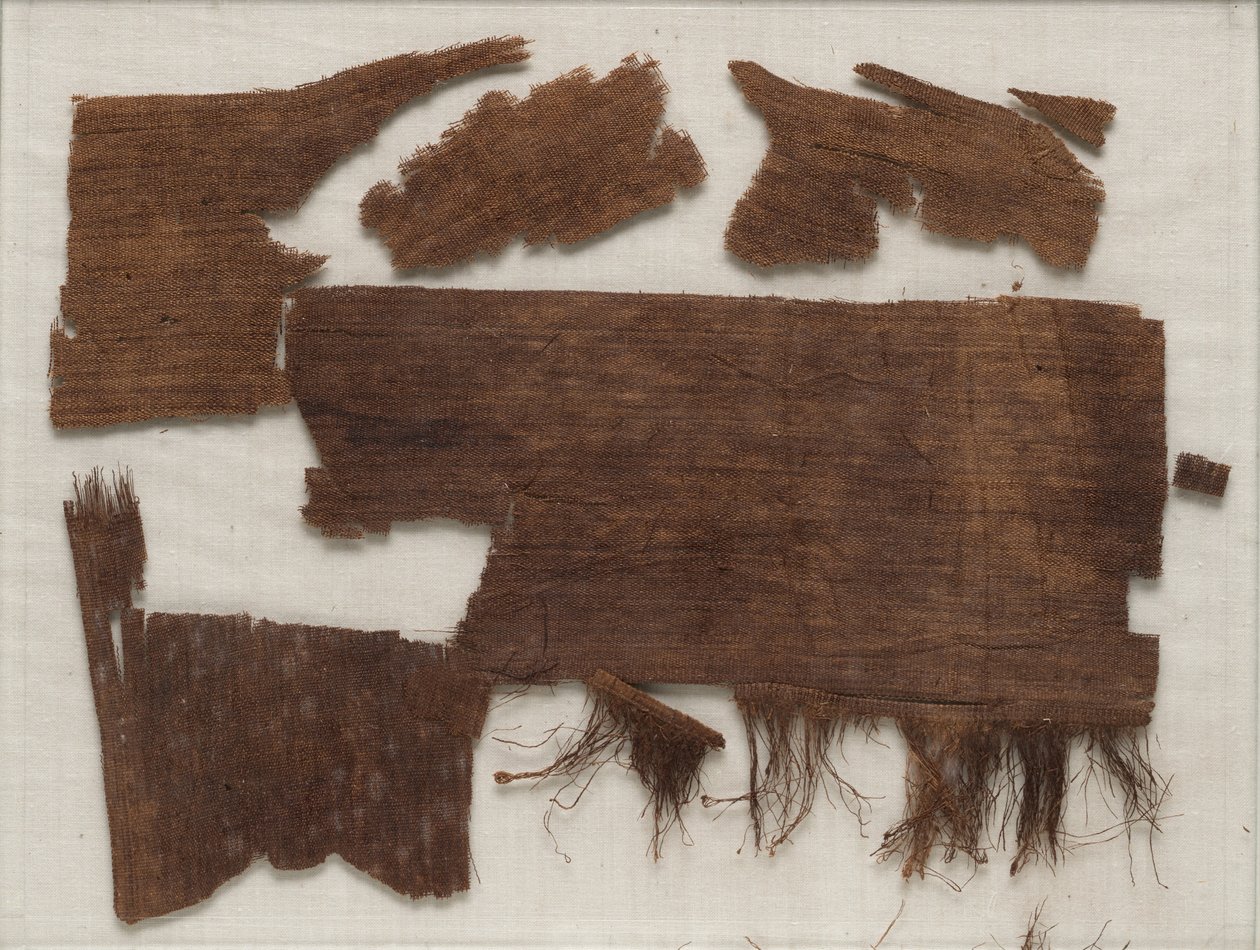 Fragmentos de invólucros de múmias egípcias fround no caixão de Senbi, Reino Médio, c.1918-1859 aC de Egyptian 12th Dynasty