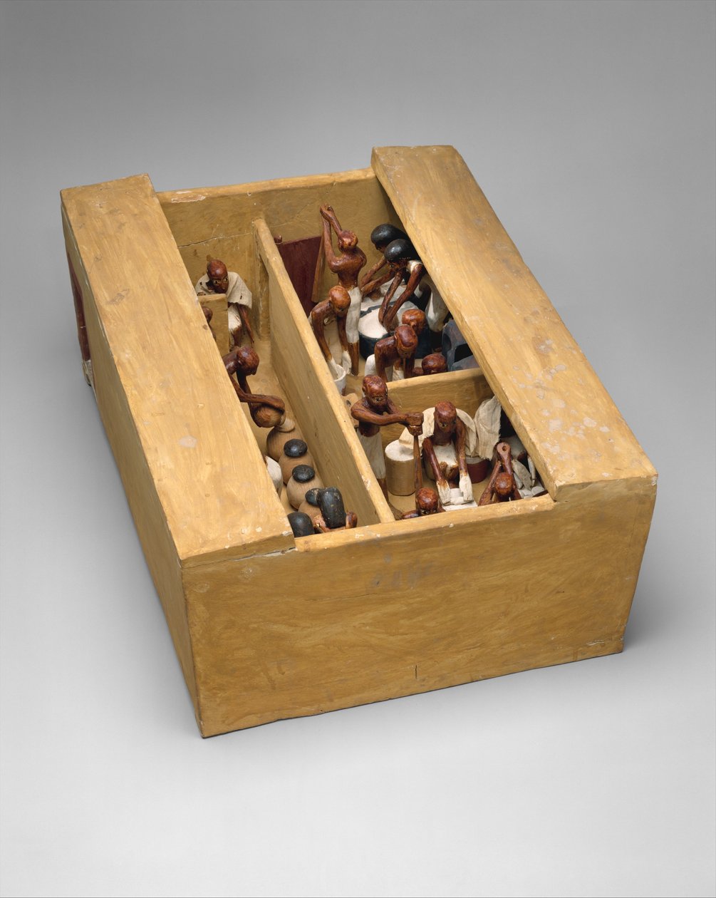 Padaria modelo e cervejaria do túmulo de Meketre, c.1981-1975 aC (madeira, gesso, pintura, linho) de Egyptian 12th Dynasty