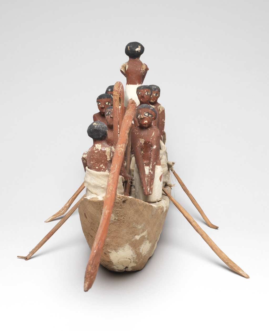 Veleiro modelo do túmulo do reino médio de Khety (Beni Hasan), c.2010 BC - 1950 BC (madeira e linho pintados) de Egyptian 12th Dynasty