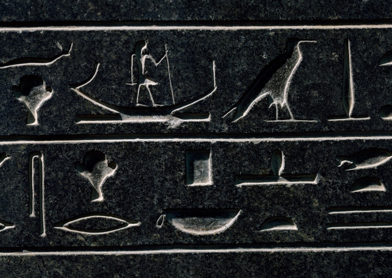 Pirâmide de Amenemhat III, altura 140 cm, basalto, de Dahshur, Detalhe, Civilização Egípcia, Reino Médio, Dinastia XII de Egyptian 12th Dynasty