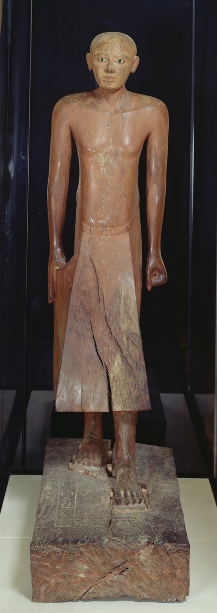 Estatueta de Nakhti, chanceler durante o reinado de Sesostris I (c.1956-c.1911 aC) de Assiut, Middle Kingdom, c.1934-1898 aC (madeira policromada) de Egyptian 12th Dynasty