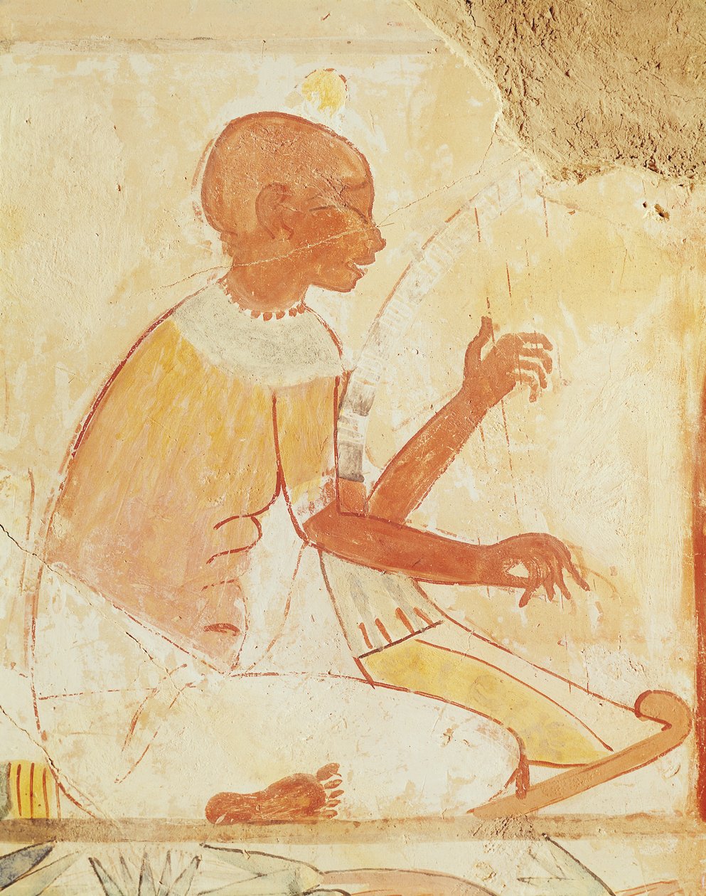 Canto Harpista Cantar, do Túmulo de Nakht, Novo Reino (pintura de parede) de Egyptian 18th Dynasty