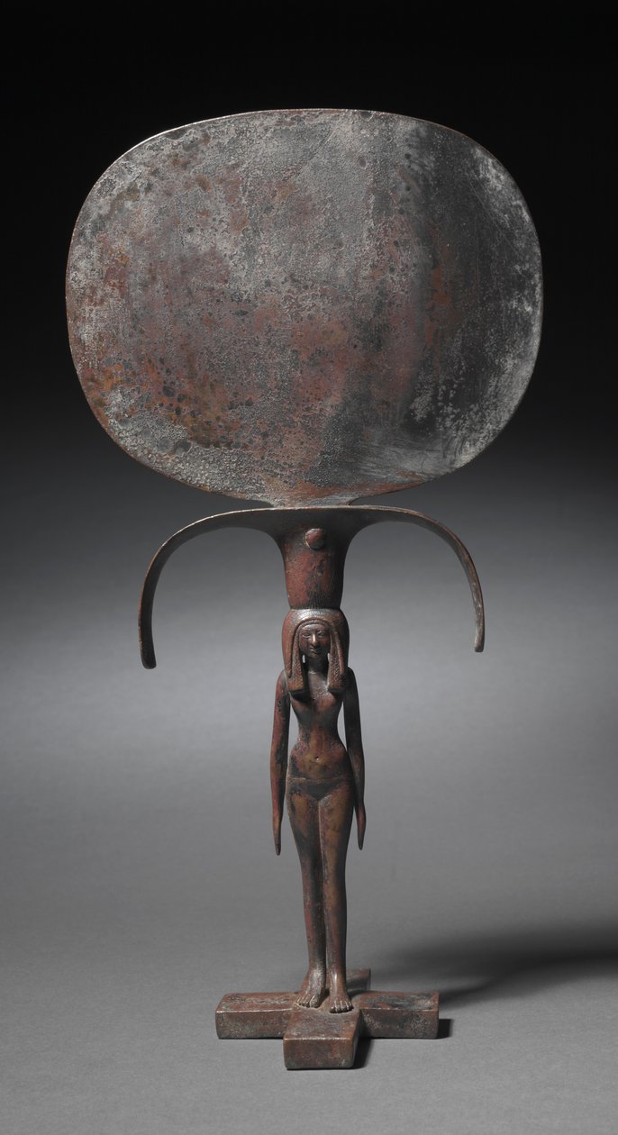 Espelho de cariátide, c.1540-1296 aC de Egyptian 18th Dynasty