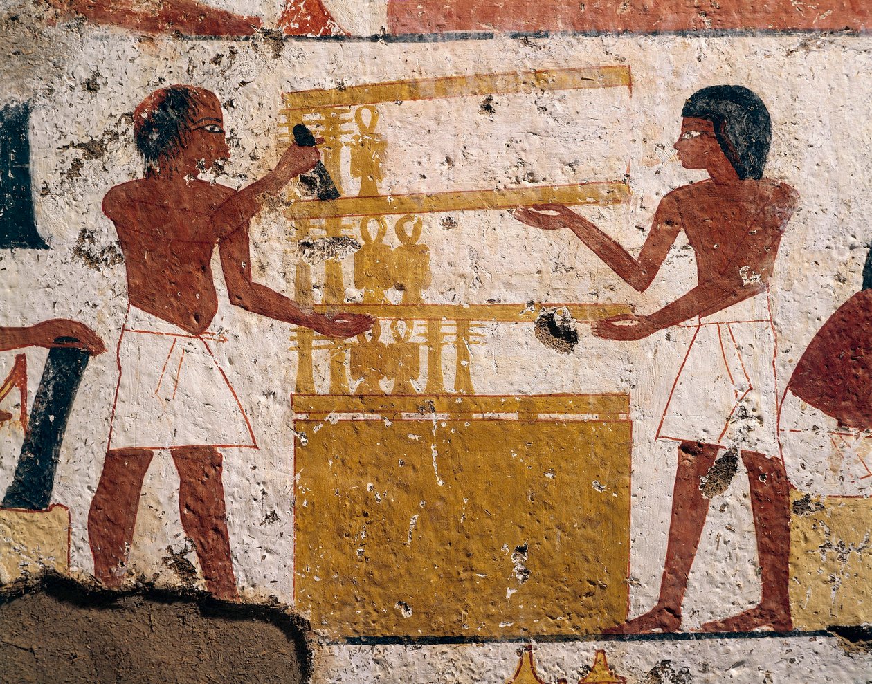 Egito, Luxor, Tebas Ocidental, Vale dos Nobres. Tumba de Nenamon e Ipuki. Fresco retratando carpinteiros no trabalho. (Novo Reino, Dinastia XVIII) de Egyptian 18th Dynasty
