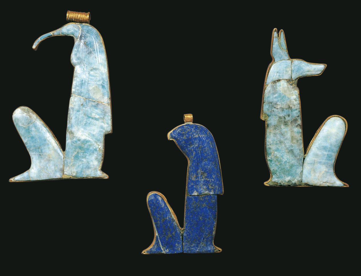 Egipto, Tebas, Luxor, Vale dos Reis, Túmulo de Tutankhamon, Tesouros de Tutankhamon, Amuletos de Egyptian 18th Dynasty