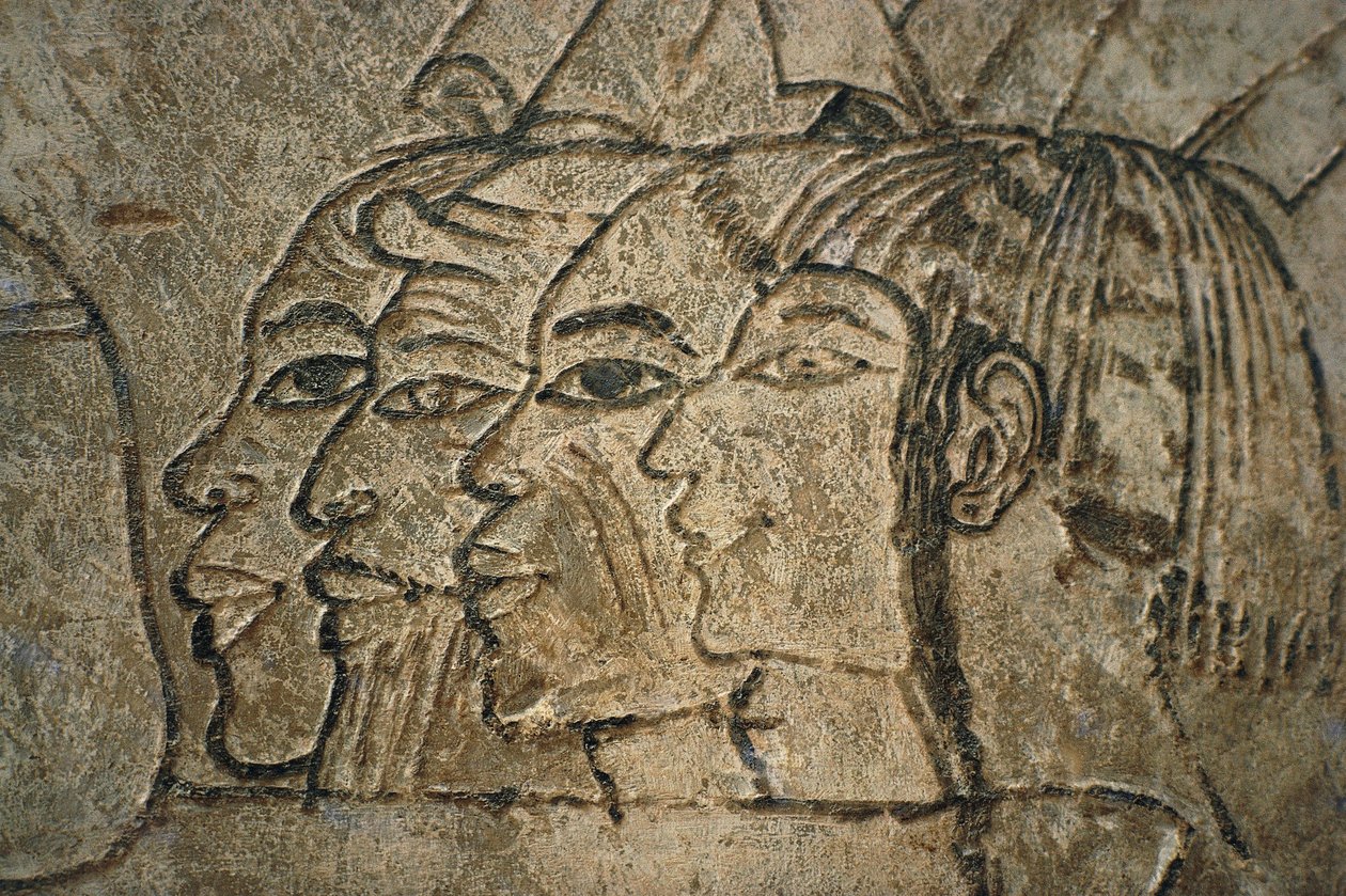 Egipto, Tebas Ocidental, Sheikh Adn el-Qurna. Túmulo de Ramos. Desenhos de parede. de Egyptian 18th Dynasty
