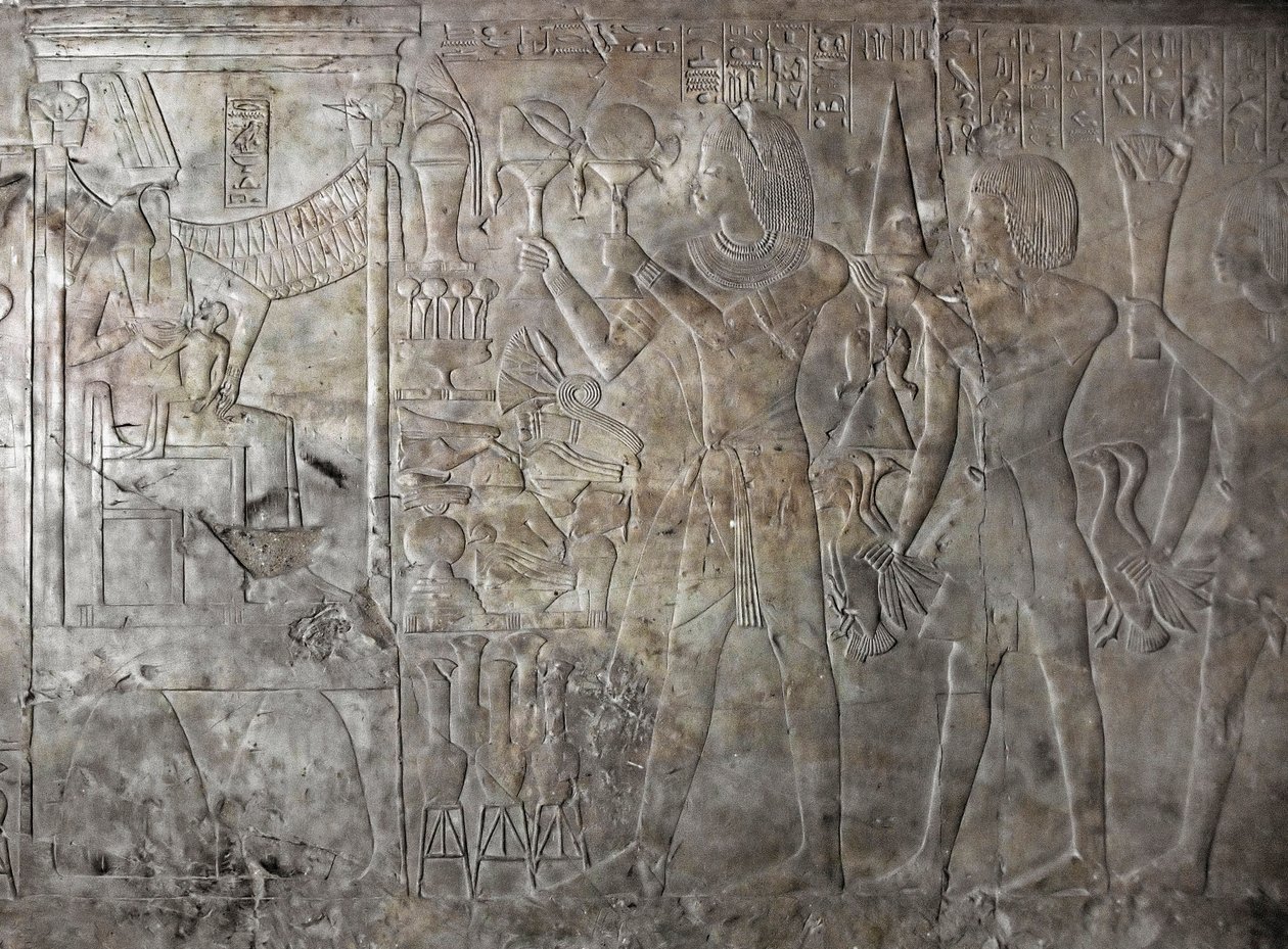 Antiquite egípcio: relevo da tumba de Kha em Het de Egyptian 18th Dynasty