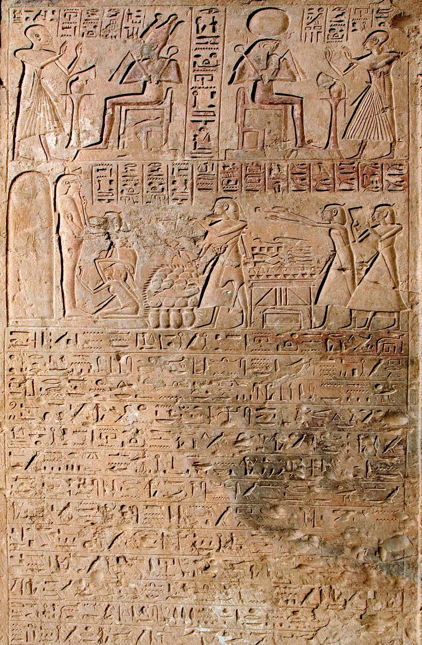 Antiquite egípcio: cenas de adoração. Tumba de Kherouef de Egyptian 18th Dynasty
