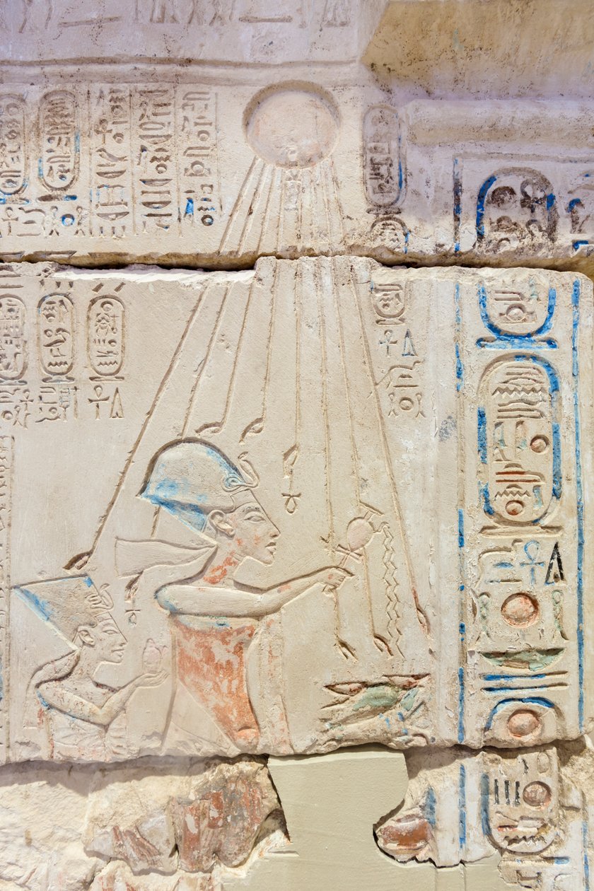 Fachada de um santuário, pormenor de Egyptian 18th Dynasty