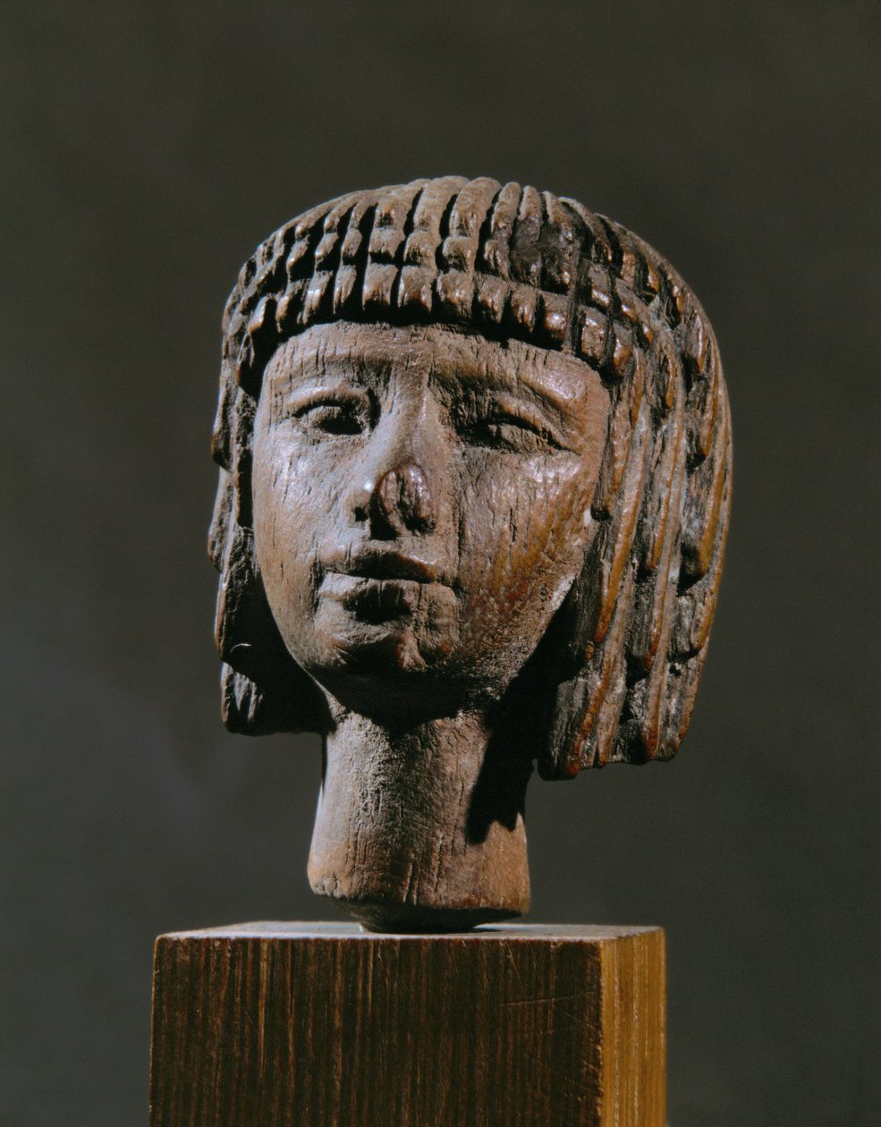 Cabeça de uma rapariga nadadora de Egyptian 18th Dynasty