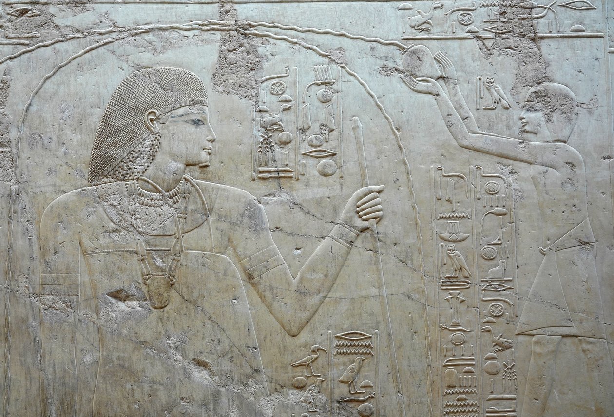 Cena de libação, túmulo de Ramose de Egyptian 18th Dynasty