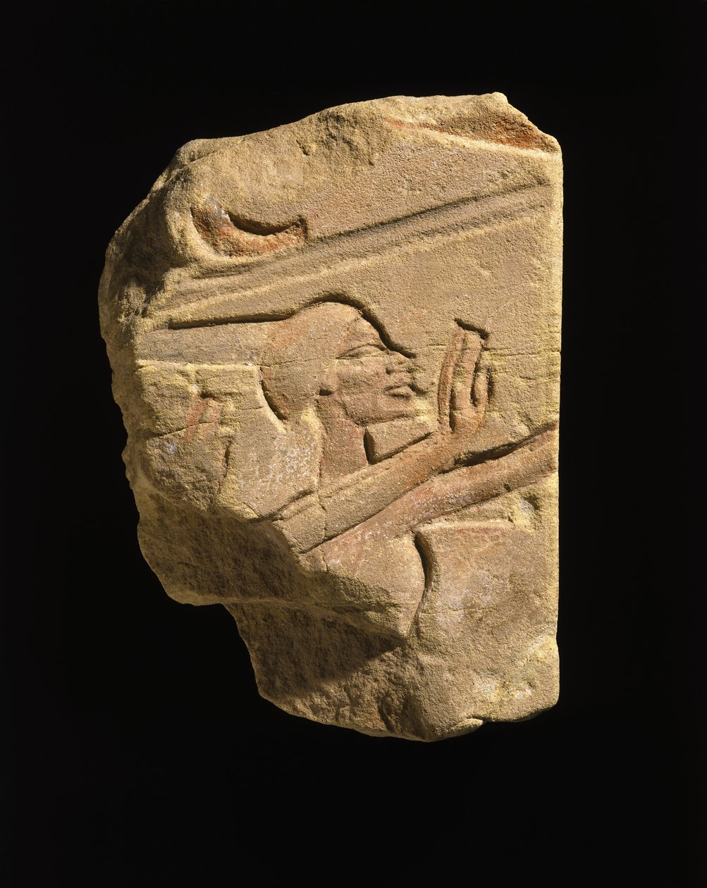 Nubian em um gesto de adoração, de Karnak, Egito, Amarna Period, New Kingdom, c.1353-1336 aC (arenito) de Egyptian 18th Dynasty
