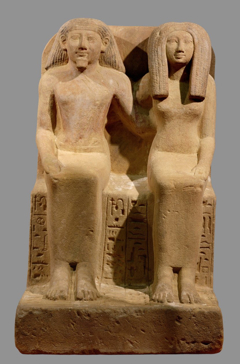 Ounsu, escrivão-livreiro, e a sua mulher Imenhetep ... de Egyptian 18th Dynasty