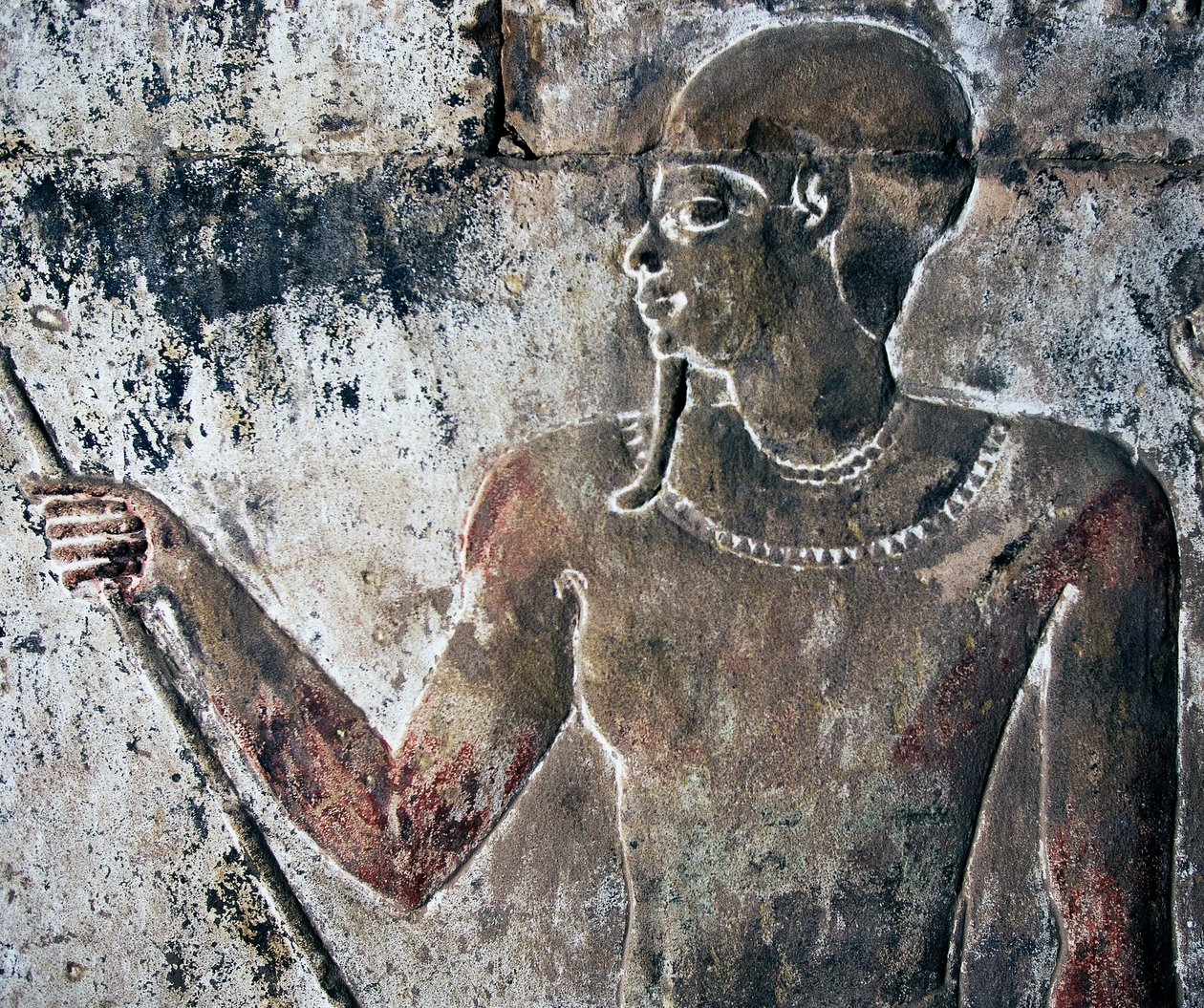 Relevo pintado, Templo Mortuário de Hatshepsut, Deir el-Bahri, Luxor, Tebas (Lista do Património Mundial da Unesco de Egyptian 18th Dynasty