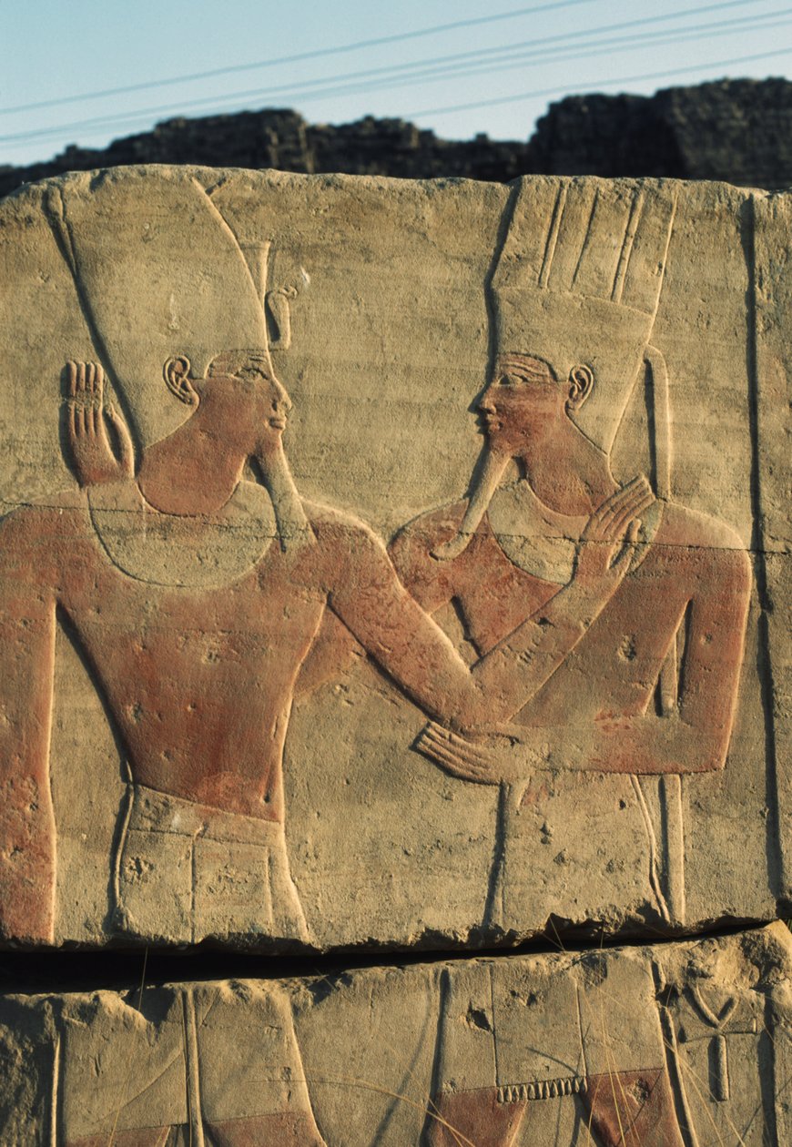 Relevo pintado, Templo de Amon, complexo do templo de Karnak (Lista do Património Mundial da UNESCO de Egyptian 18th Dynasty