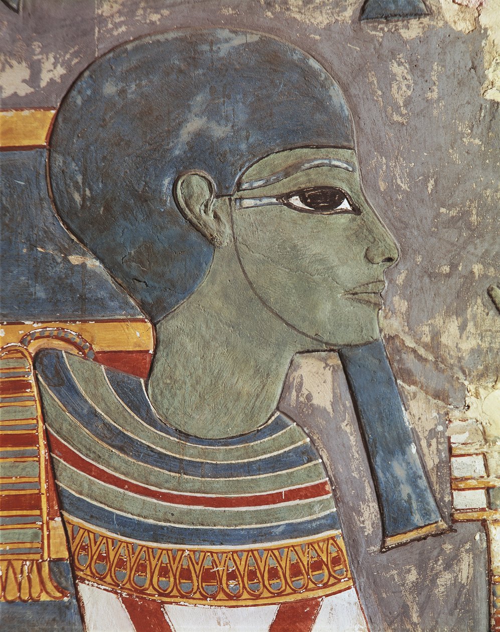 Alívio pintado de deus Ptah de Egyptian 18th Dynasty