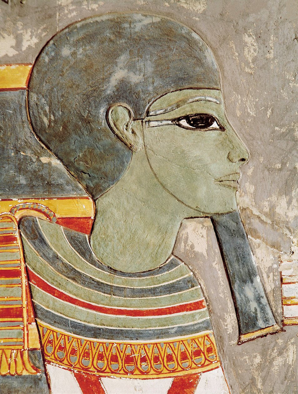 Alívio pintado do deus Ptah no vale dos Reis, a partir do túmulo de Horemheb de Egyptian 18th Dynasty