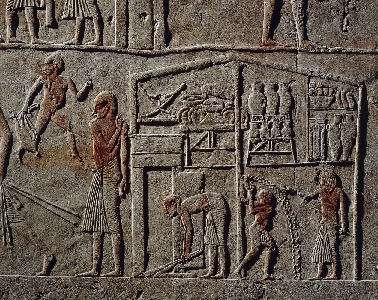 Pavilhão para oficial de alta patente ou comandante em chefe, Relevo, Túmulo de Horemheb, Saqqara, Civilização egípcia, Novo Reino, Dinastia XVIII de Egyptian 18th Dynasty