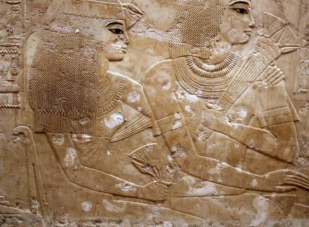 Ramose e sua esposa (alívio) de Egyptian 18th Dynasty