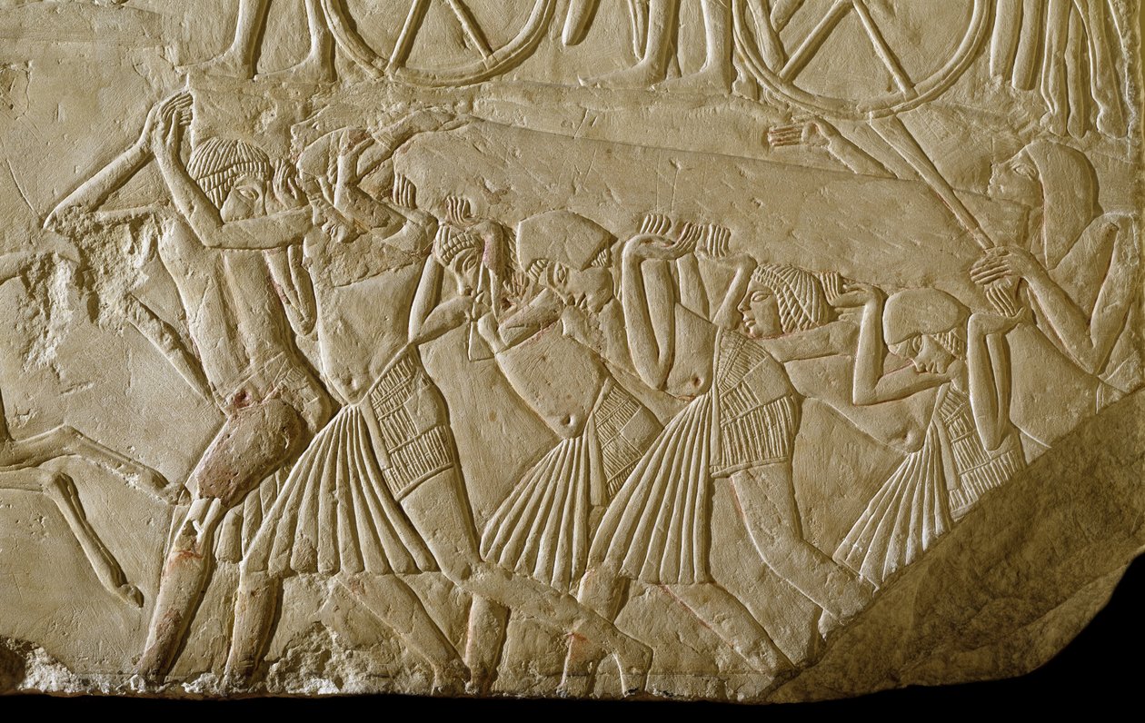 Alívio da Tumba de Horemheb (pedra) de Egyptian 18th Dynasty