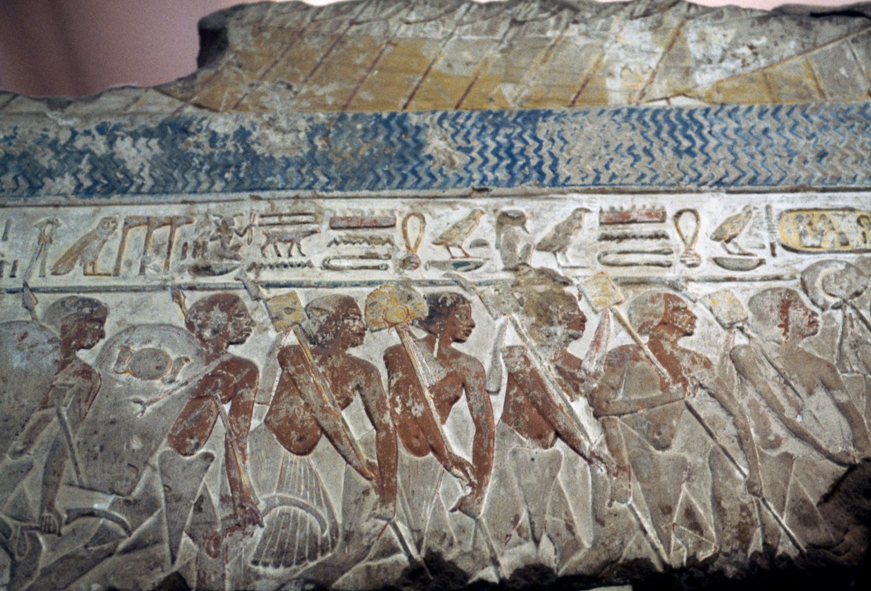 Relevo da parada militar de Egyptian 18th Dynasty