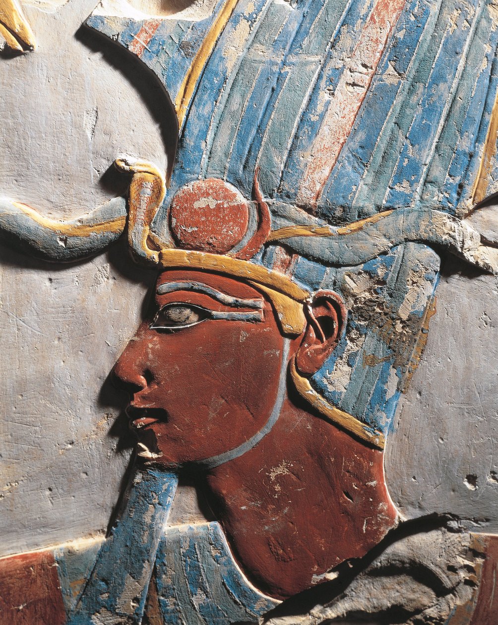 Alívio retratando o faraó Thutmose III. Deir el Bahari, Egito, Reino Novo, Dinastia XVIII, civilização egípcia de Egyptian 18th Dynasty