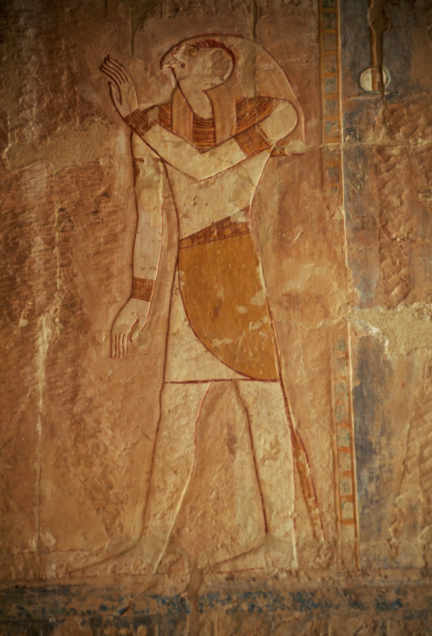 Relevo com Hórus, Templo Mortuário de Hatshepsut, Deir el-Bahari, Necrópole Tebana (Lista do Património Mundial da UNESCO de Egyptian 18th Dynasty
