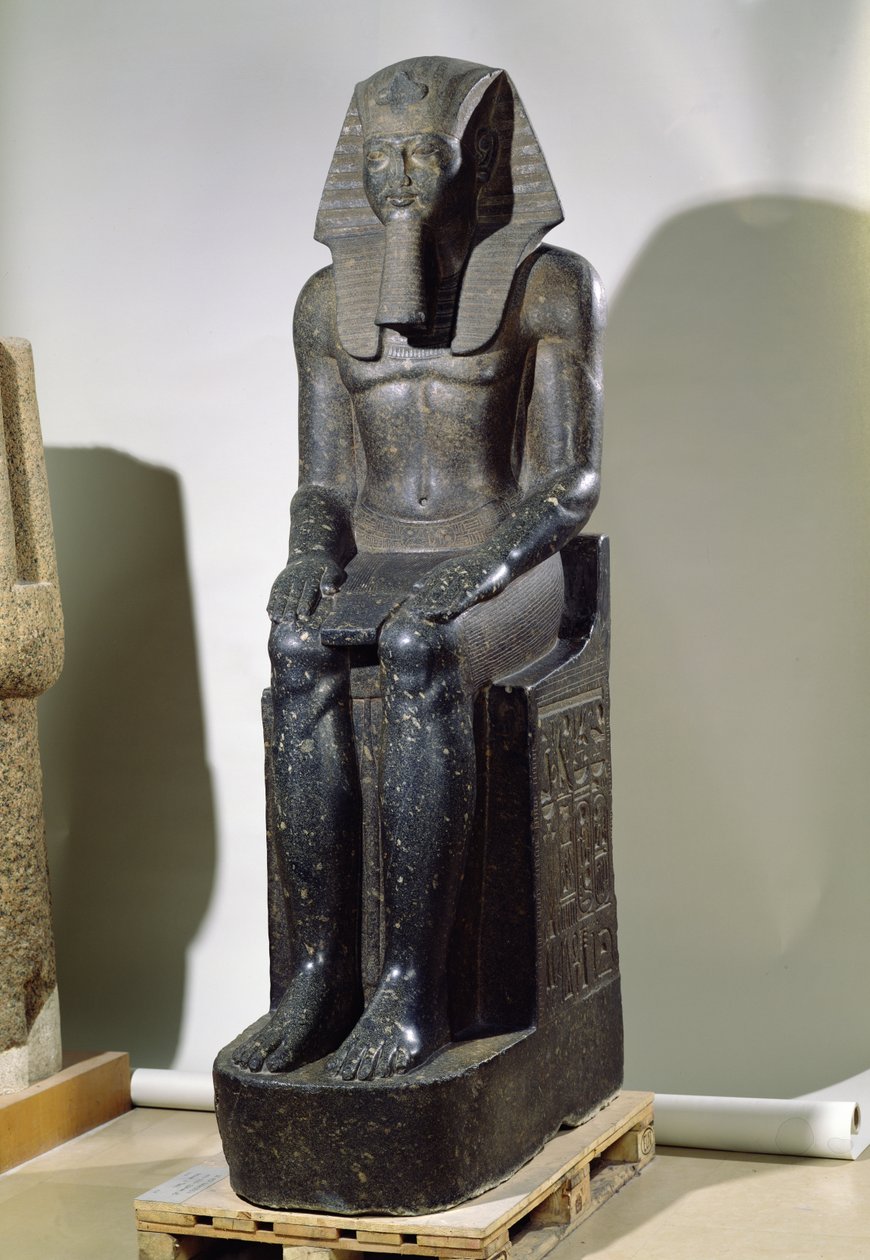 Estátua de Amenophis III (c.1391-1353 aC) de Tanis, New Kingdom (diorito) de Egyptian 18th Dynasty