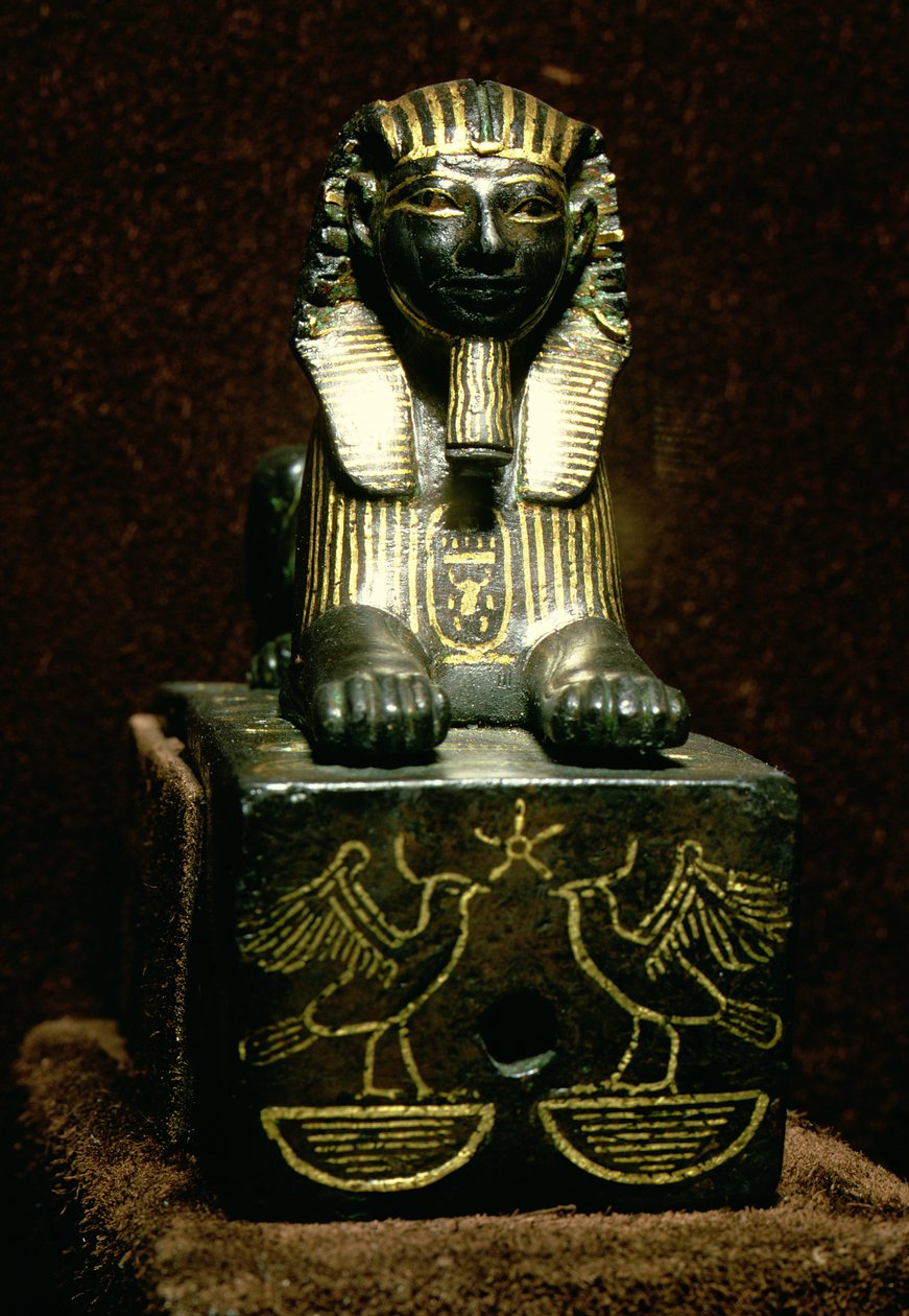 Estatueta de uma esfinge do rei Tuthmosis III, Novo Reino, c.1490-1439 aC de Egyptian 18th Dynasty