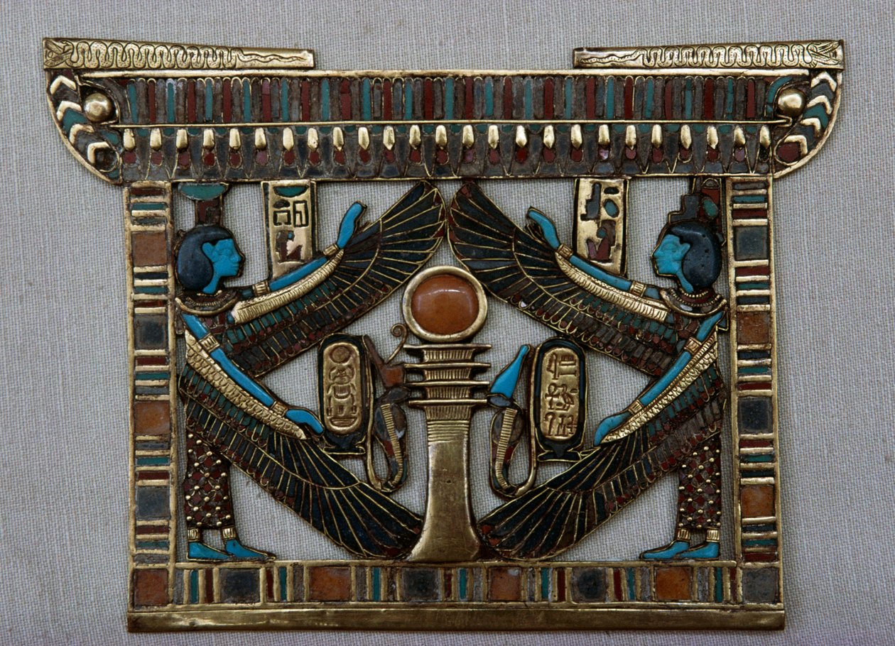 Peitoral em forma de templo, Tesouro de Tutankhamon, Egito, Civilização egípcia, Novo Reino, Dinastia XVIII de Egyptian 18th Dynasty