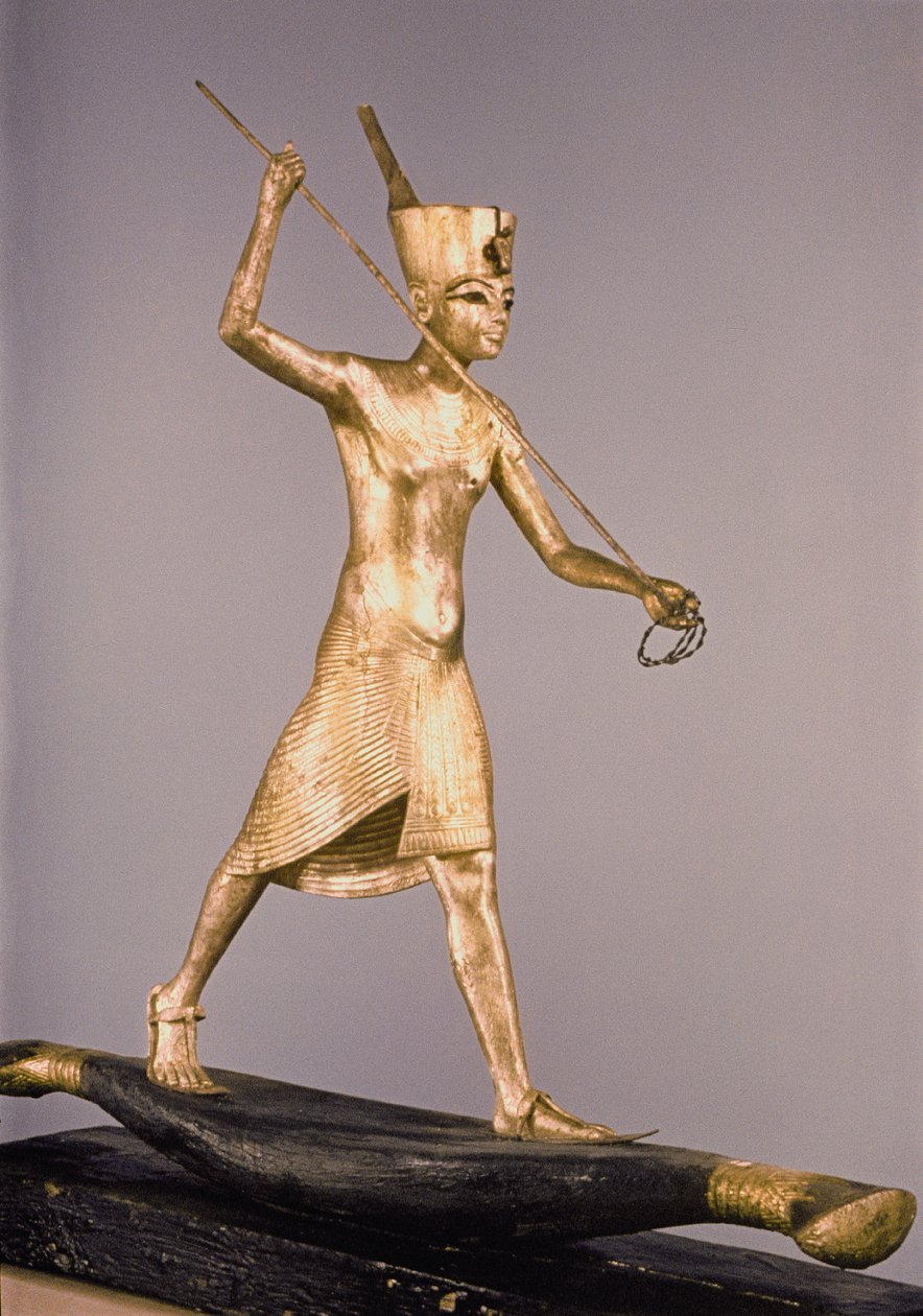 O Arpoeiro, do Túmulo de Tutankhamun (c.1370-1352 AC) Novo Reino (bronze e madeira dourada) de Egyptian 18th Dynasty