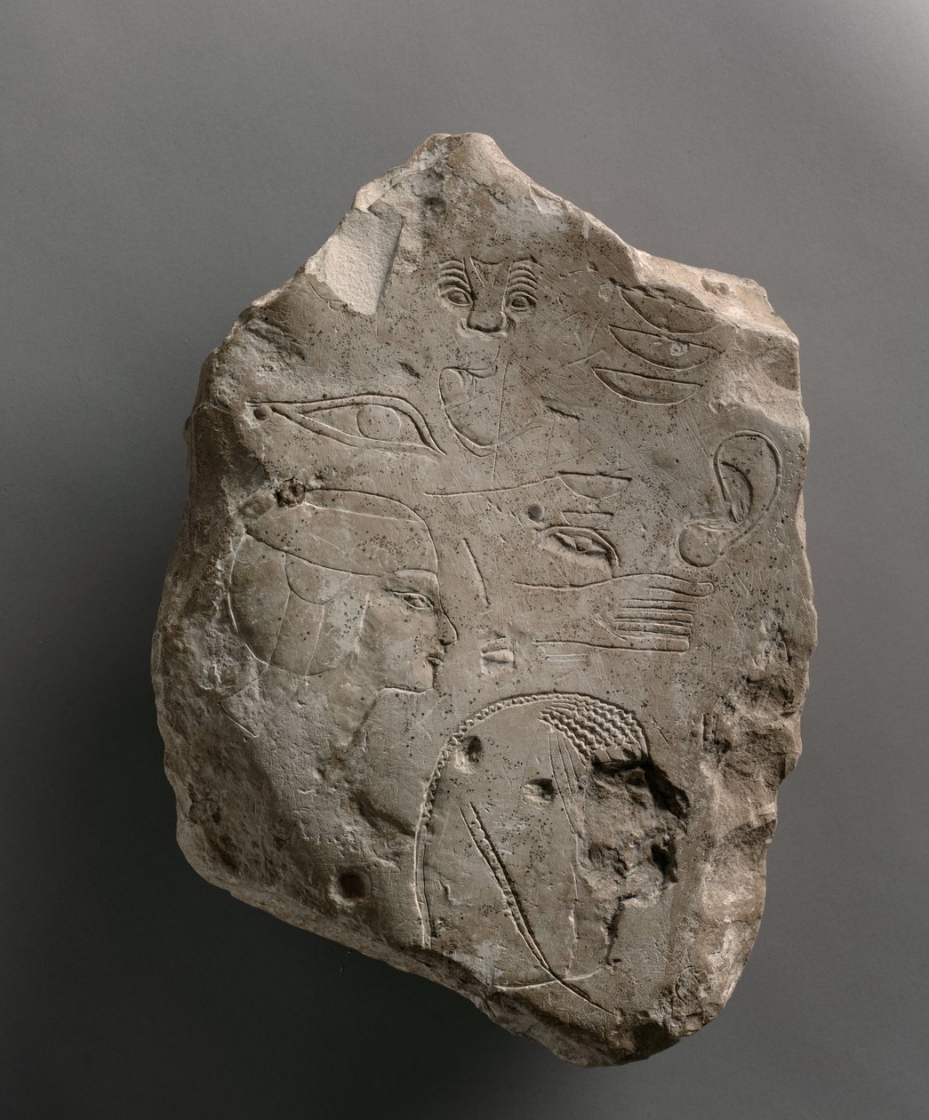 Peça experimental trabalhada em ambos os lados, c.1391-1353 aC de Egyptian 18th Dynasty