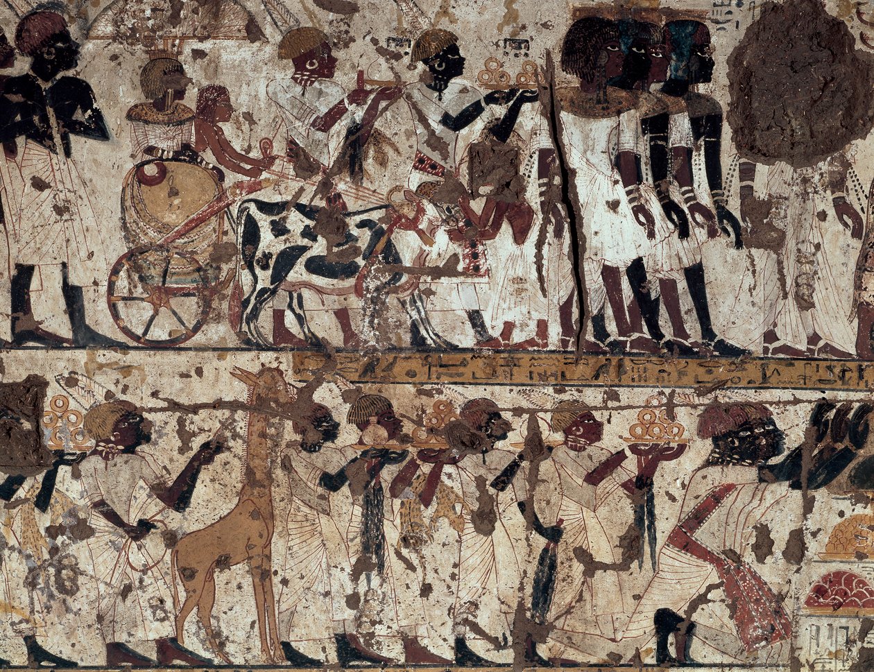 Homenagem à nobreza núbia do rei Tutankhamon, Túmulo de Huy, Qurnet Murai, Necrópole Tebana (Lista do Património Mundial da Unesco de Egyptian 18th Dynasty