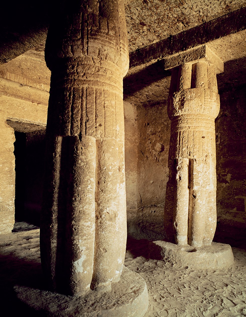 Vista, de, a, túmulo, capela, de, Meryre, novo, reino de Egyptian 18th Dynasty