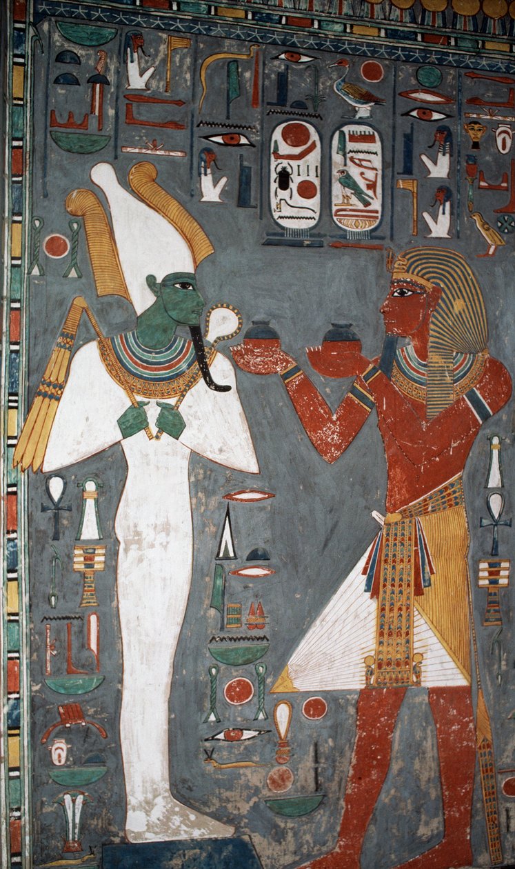 Pintura mural, Túmulo de Sennedjem, Vale dos Reis, Luxor, Tebas (Património Mundial da UNESCO) de Egyptian 18th Dynasty