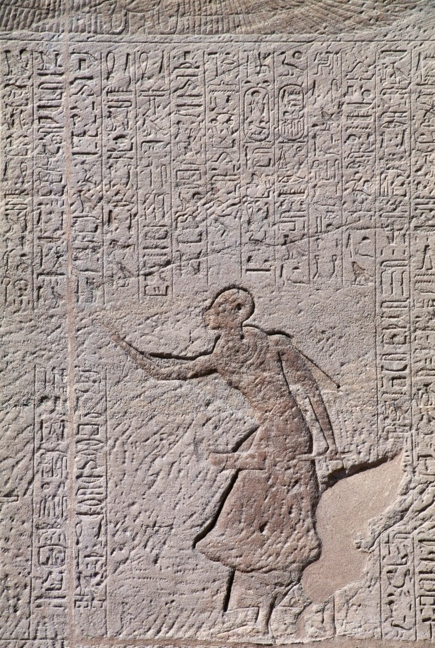 Baixo-relevo do Pequeno Templo de Hathor, dedicado à Rainha Nefertari, Abu Simbel (Património Mundial da UNESCO de Egyptian 19th Dynasty