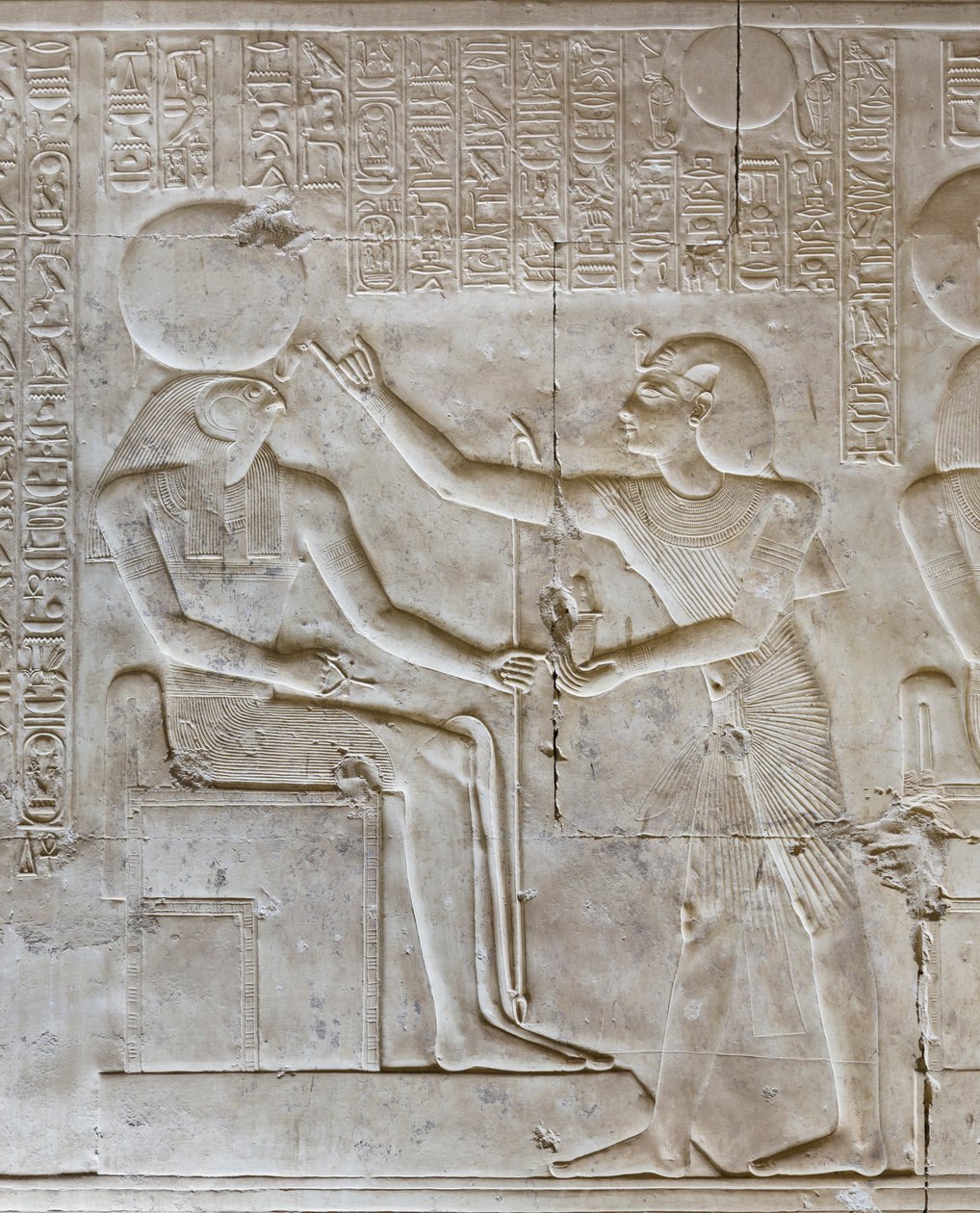 Basrelief, templo de Seti I, Abydos, Egipto de Egyptian 19th Dynasty