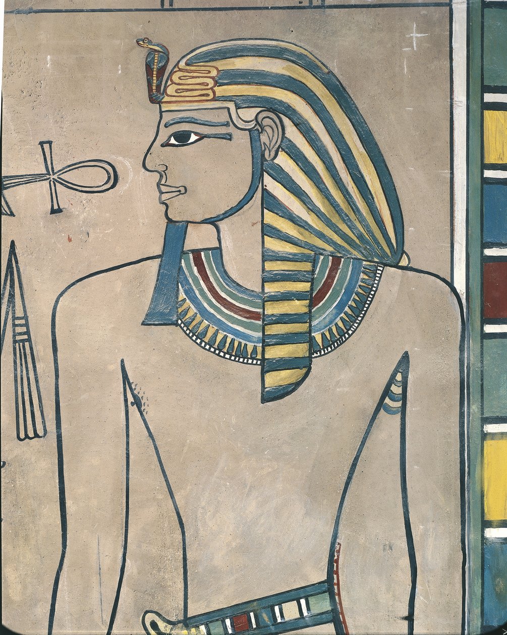 Egipto, Tebas Antiga, Vale dos Reis, mural do faraó Amenhotep III de Egyptian 19th Dynasty
