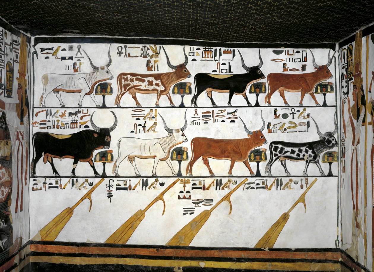 Egipto, Tebas, Luxor, Vale das Rainhas, Túmulo de Nefertari, Anexo à antecâmara, Pinturas Murais, Livro Ilustrado dos Mortos, Capítulo 89 de Egyptian 19th Dynasty
