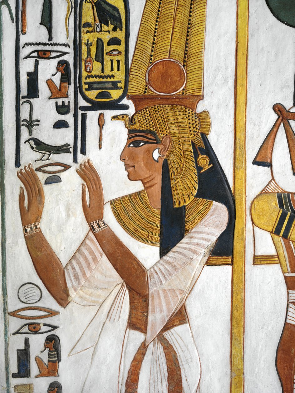 Egipto, Tebas, Luxor, Vale das Rainhas, Túmulo de Nefertari, Anexo à antecâmara, Pinturas Murais, Rainha de Egyptian 19th Dynasty