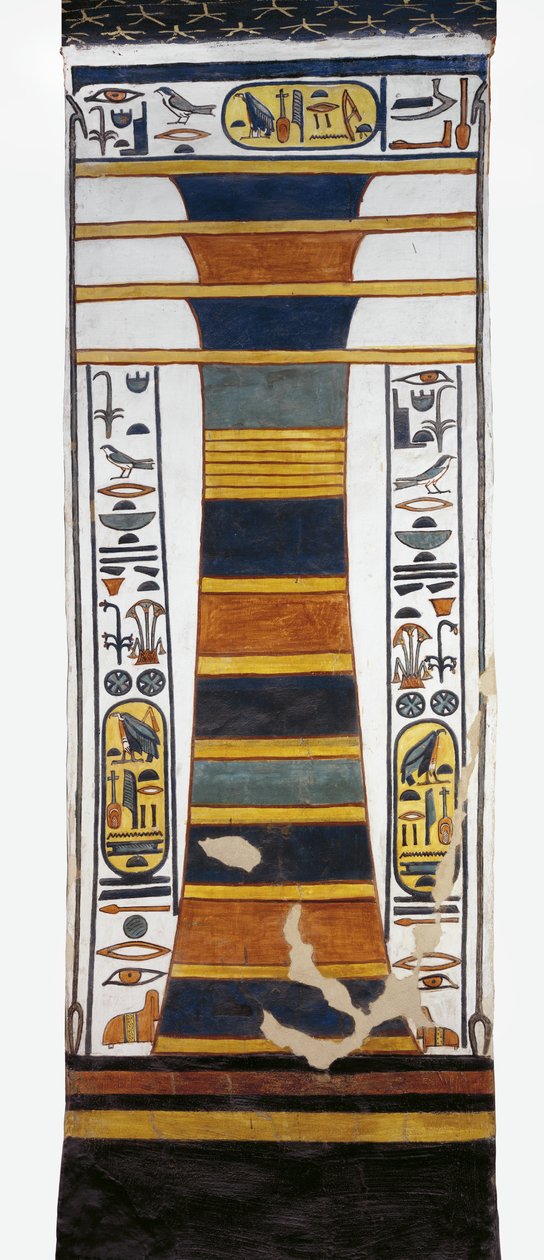 Egipto, Tebas, Luxor, Vale das Rainhas, Túmulo de Nefertari, pilar Djed representando a espinha dorsal da medula óssea de ressurreição de Osíris, da 19ª dinastia. de Egyptian 19th Dynasty