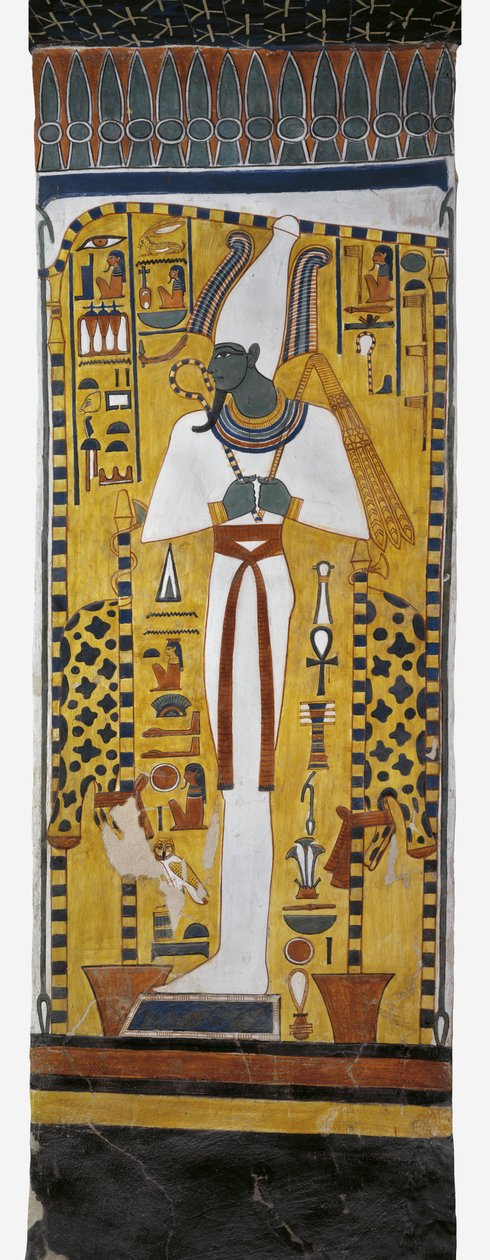 Egipto, Tebas, Luxor, Vale das Rainhas, Túmulo de Nefertari, pintura mural de Osíris na câmara de enterro da 19ª dinastia de Egyptian 19th Dynasty