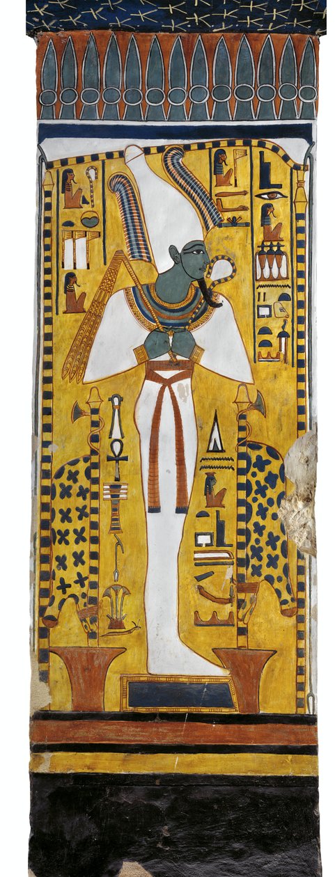 Egipto, Tebas, Luxor, Vale das Rainhas, Túmulo de Nefertari, pintura mural de Osíris na câmara de enterro da 19ª dinastia de Egyptian 19th Dynasty