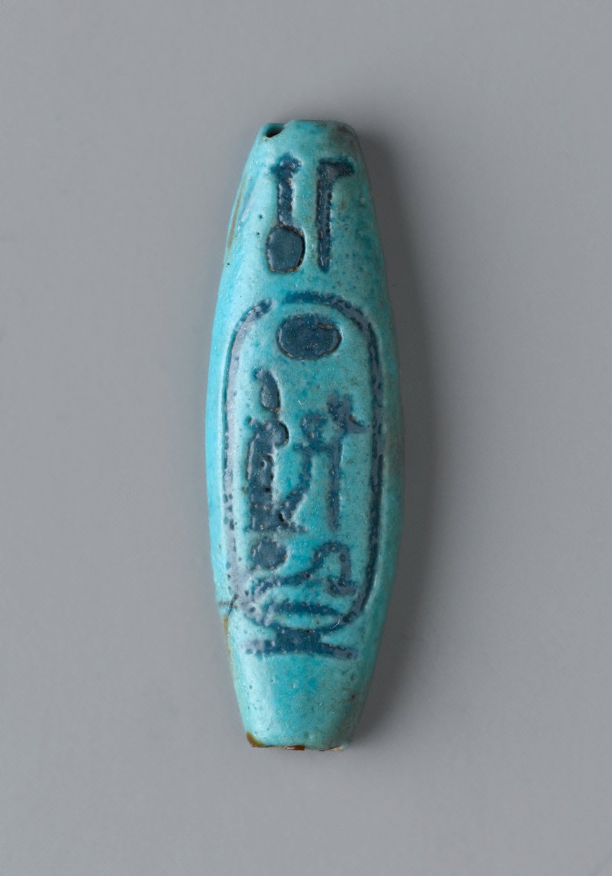 Conta oval alongada, New Kingdom (faiança) de Egyptian 19th Dynasty